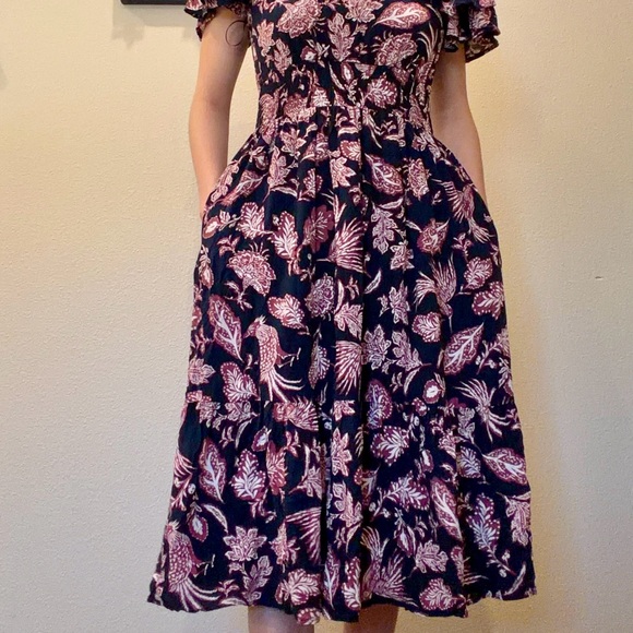 Maurices Navy and Pink Floral Midi Dress - Picture 5 of 10